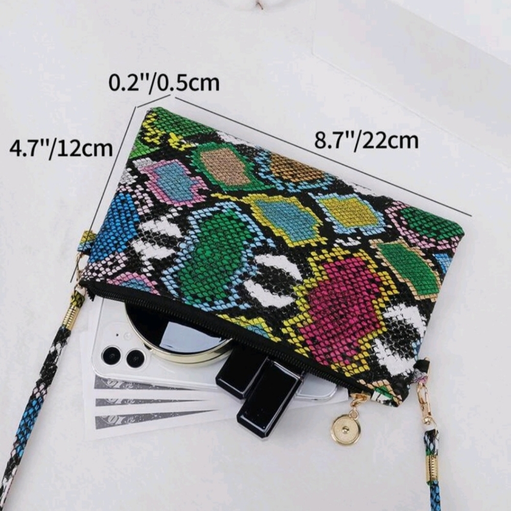 NEW‼️4 ITEMS-Multicolor snake print bundle w/belt, shoes, tote and crossbody. - Picture 4 of 10